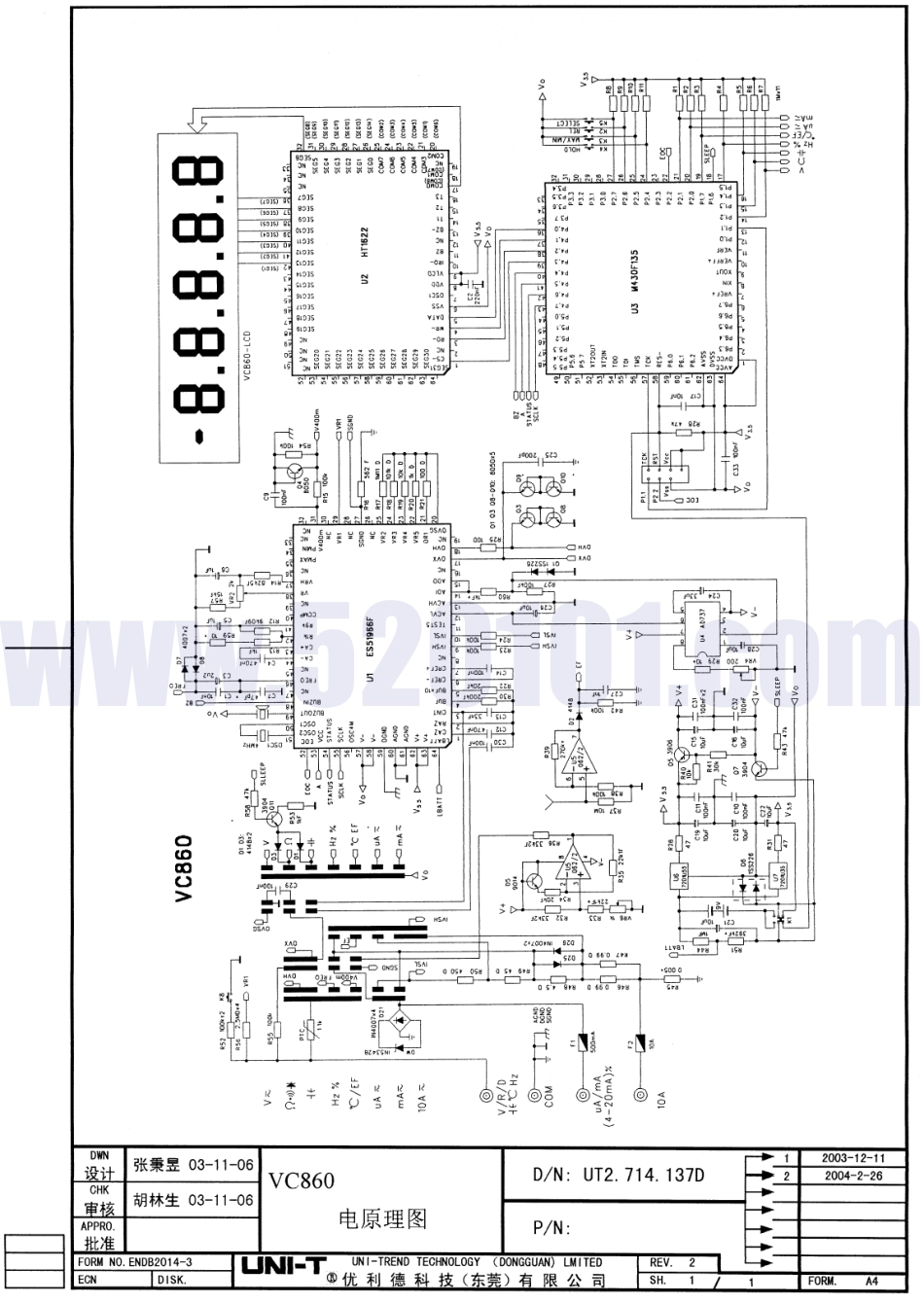 优利德UT860数字万用表原理图.pdf_第1页