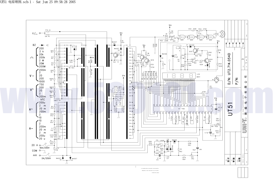 优利德UT51数字万用表原理图.pdf_第1页