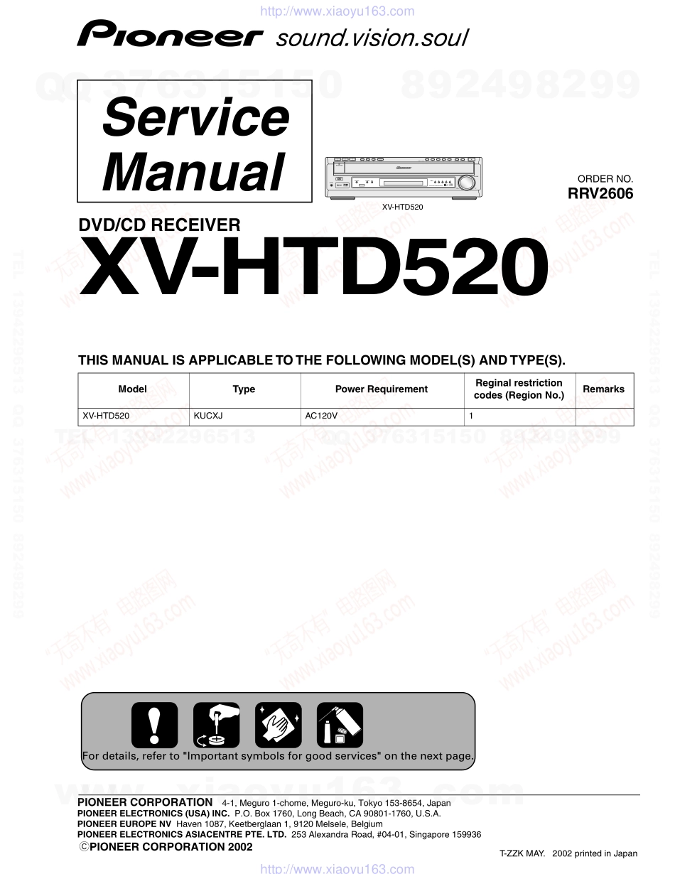 先锋PIONEER XV-HTD520电路图.pdf_第1页