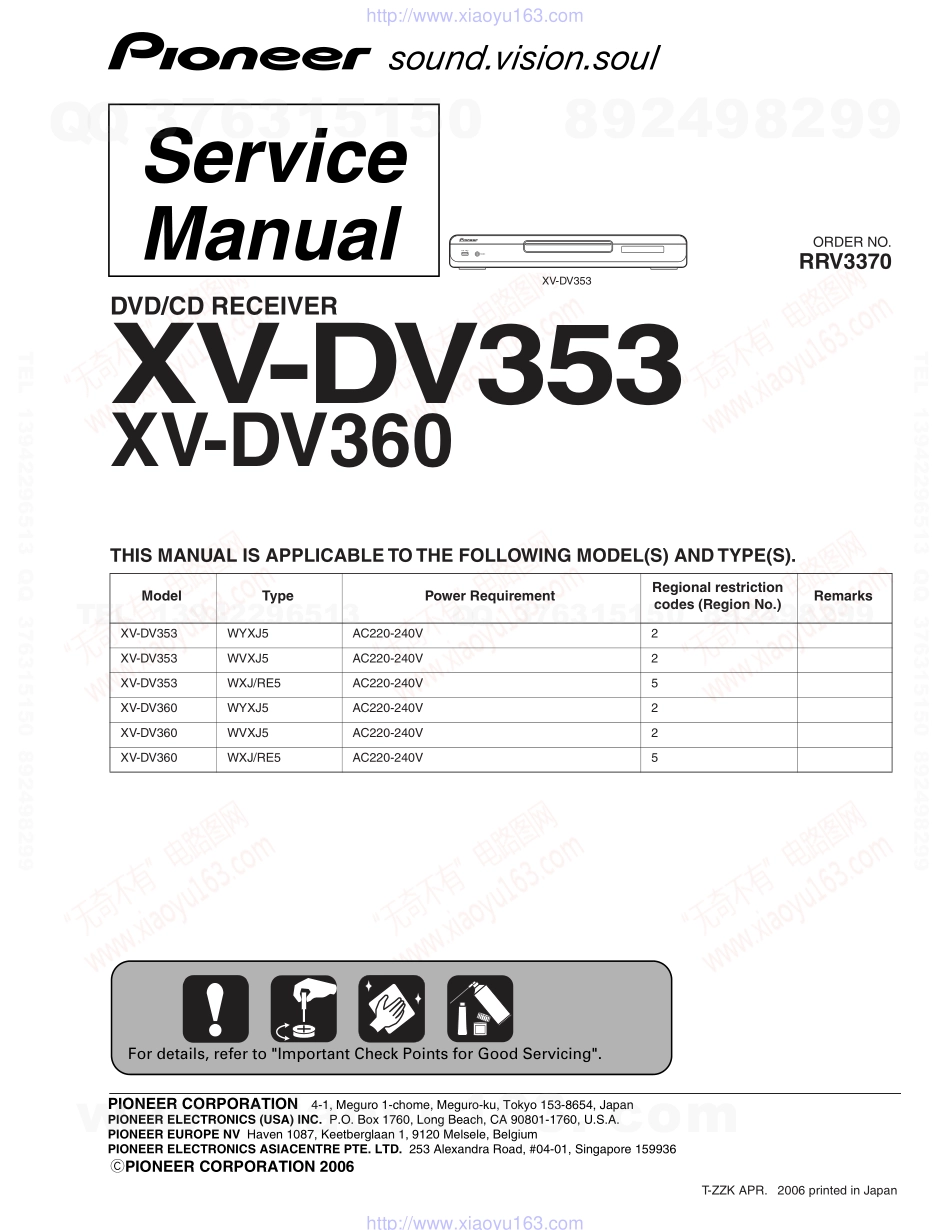 先锋PIONEER XV-DV353电路图.pdf_第1页