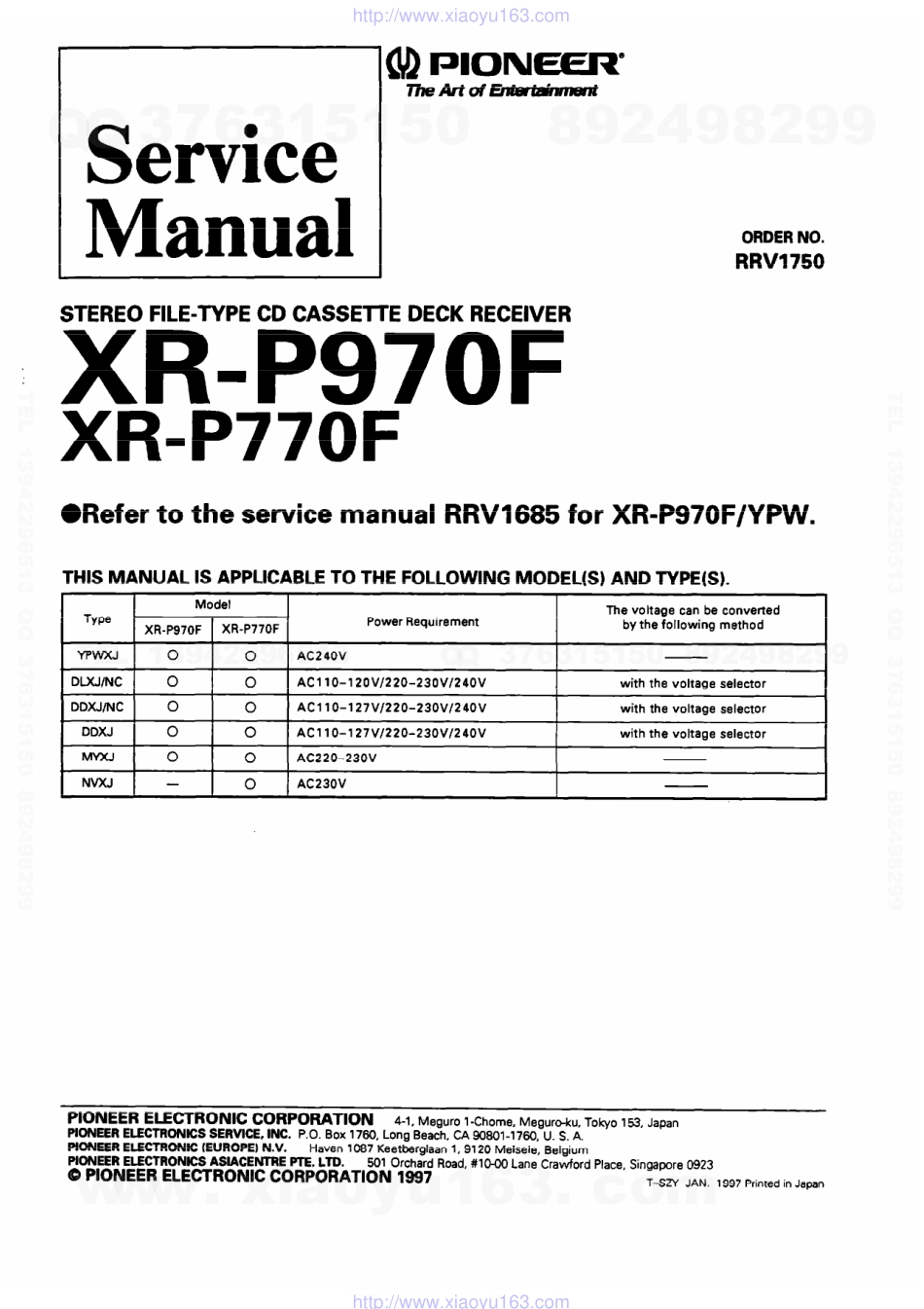 先锋PIONEER XR-P970F电路图.pdf_第1页