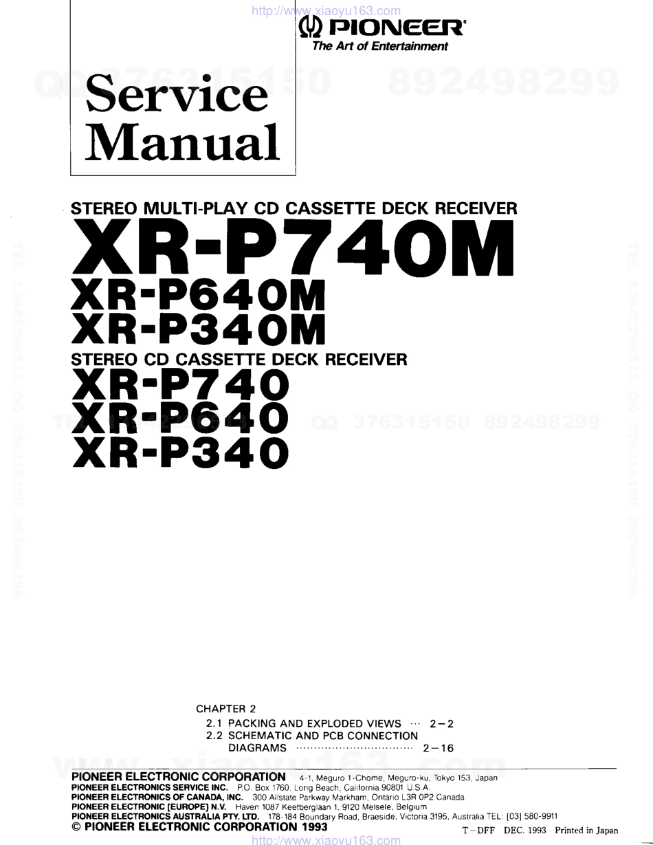 先锋PIONEER XR-P740电路图.pdf_第1页