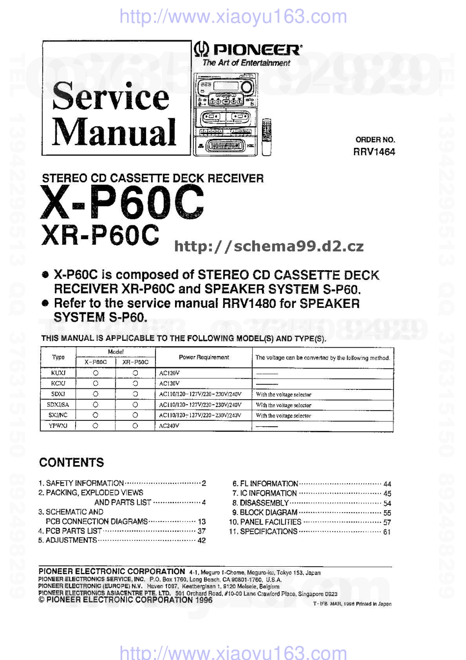 先锋PIONEER XR-P60C电路图.pdf_第1页