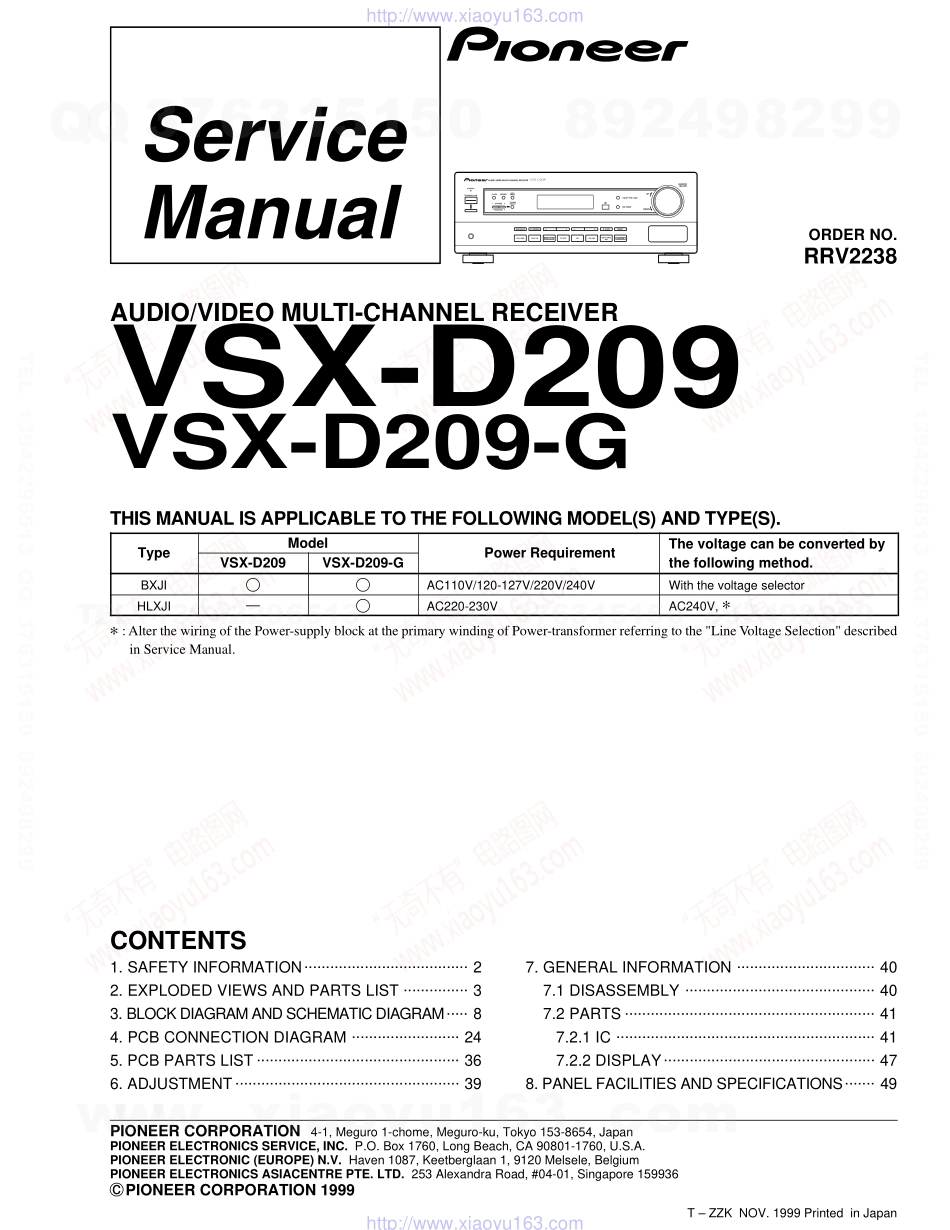 先锋PIONEER VSX-D209-G电路图.pdf_第1页