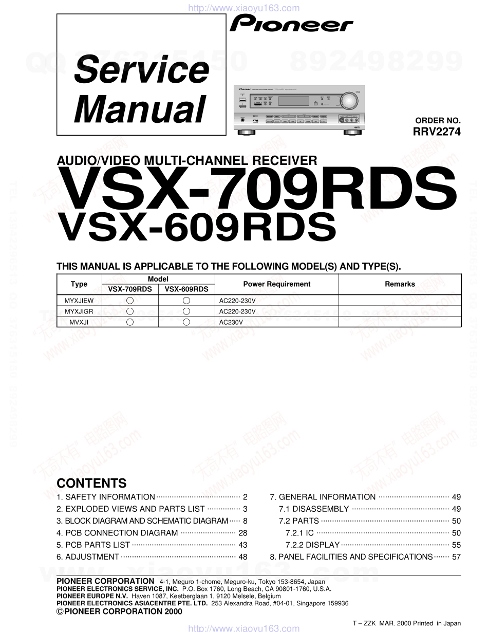 先锋PIONEER VSX-609RDS电路图.pdf_第1页