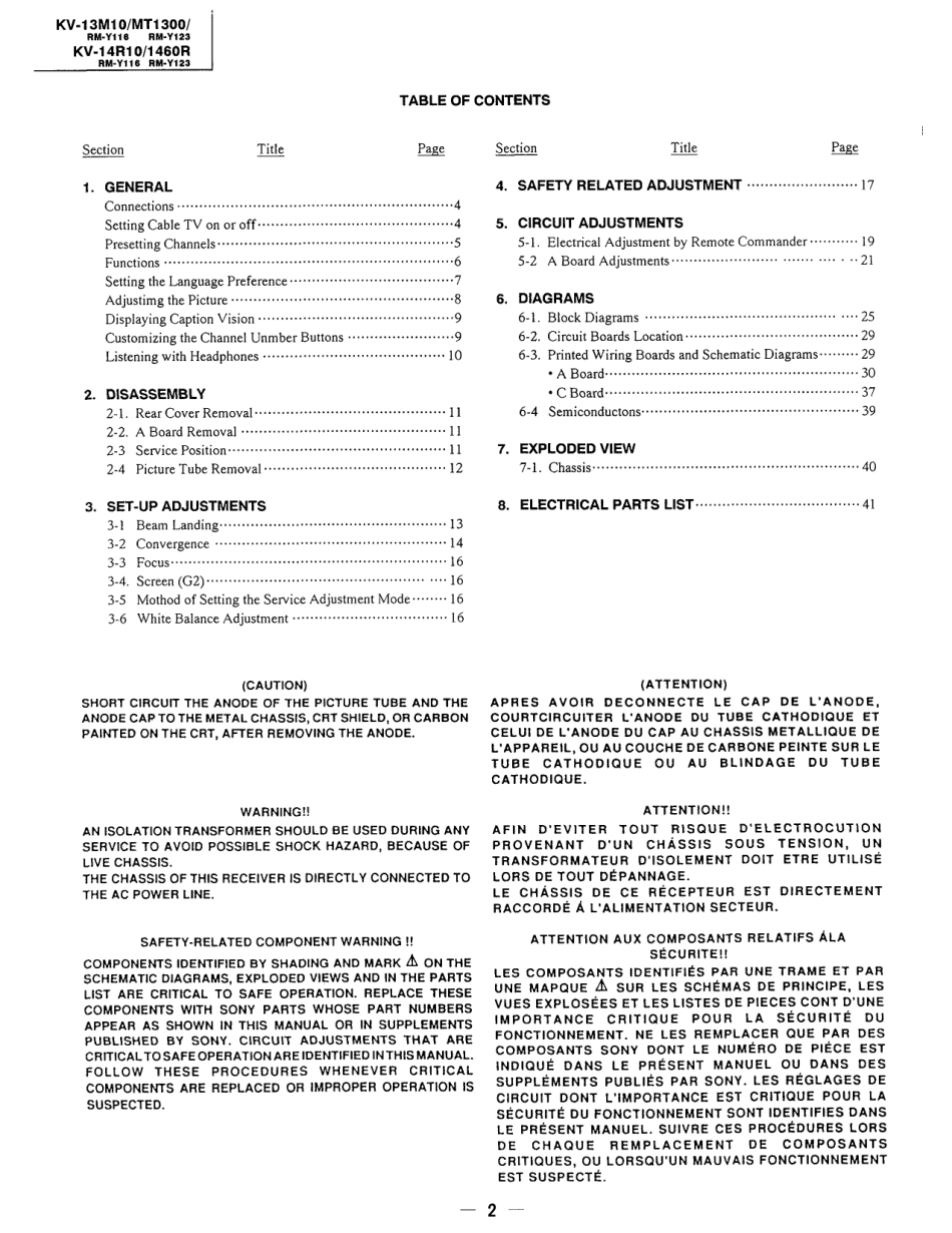 索尼KV-MT1300彩电维修手册和原理图.pdf_第2页