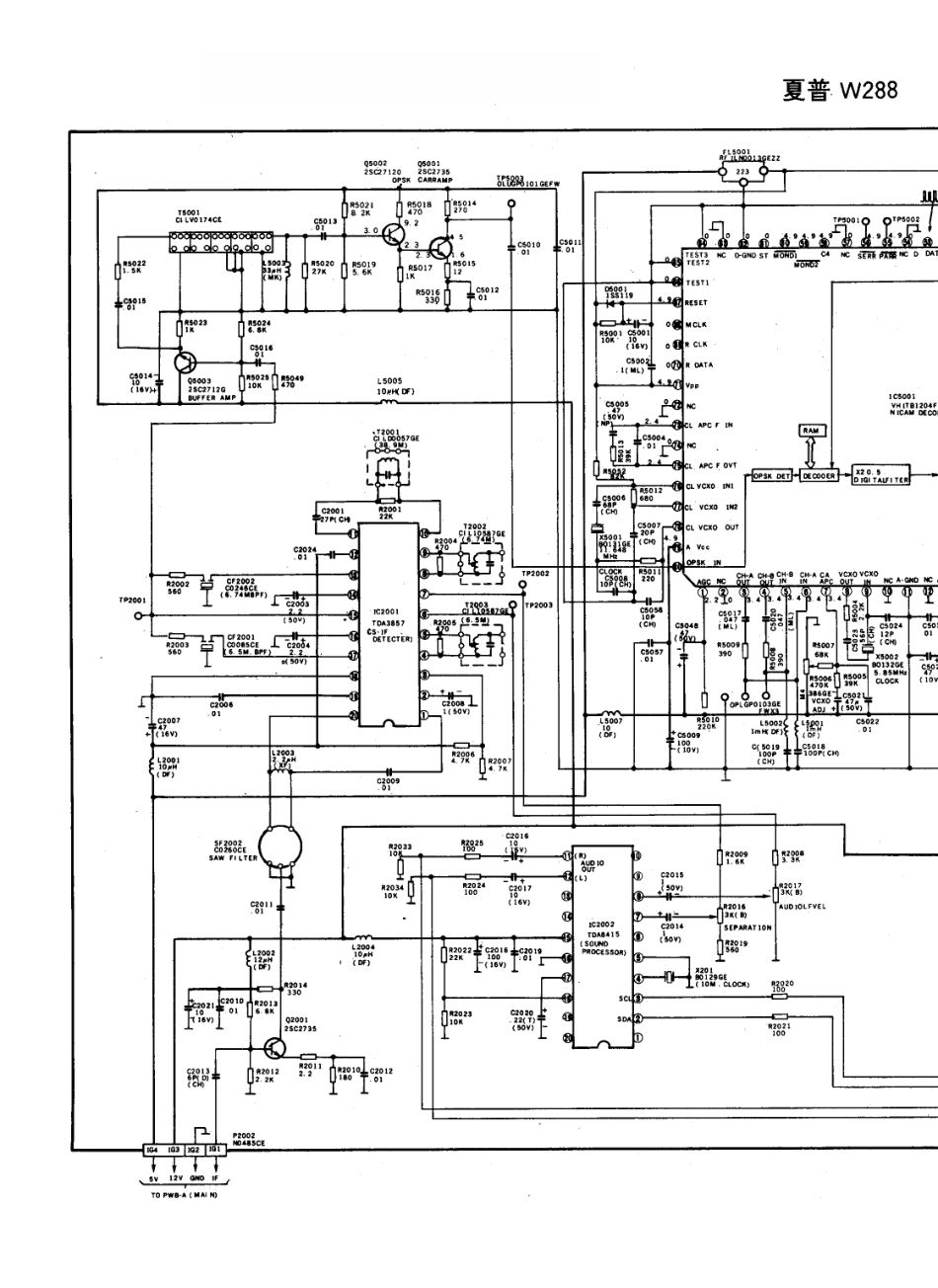 夏普W288彩电电路原理图_夏普  W288(09).pdf_第1页