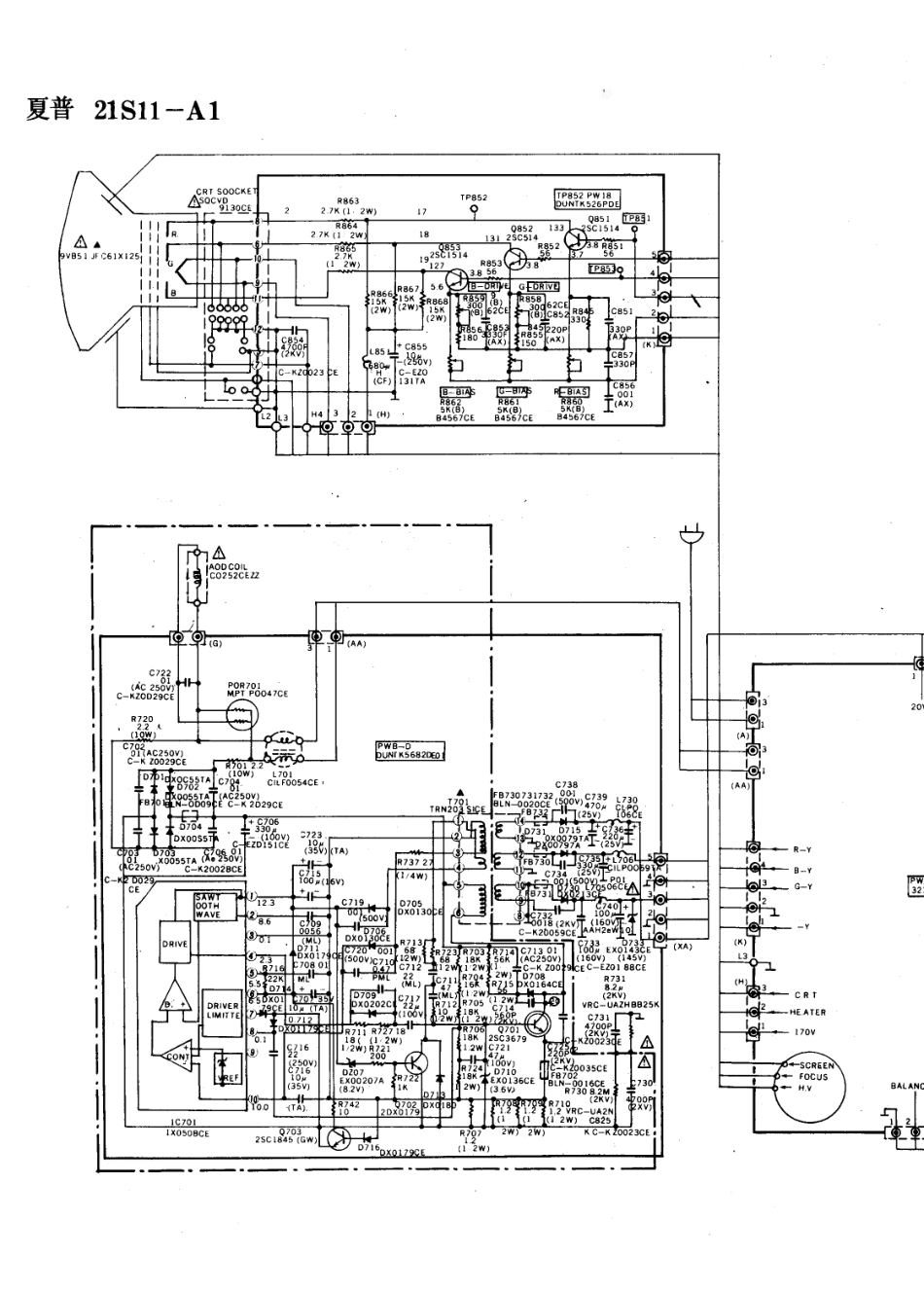 夏普SHARP 14S11-A1彩电电路原理图_夏普  21S11-A1(03).pdf_第1页