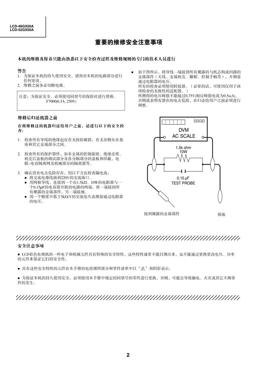 夏普LCD-52GX50A液晶电视维修手册.pdf_第2页