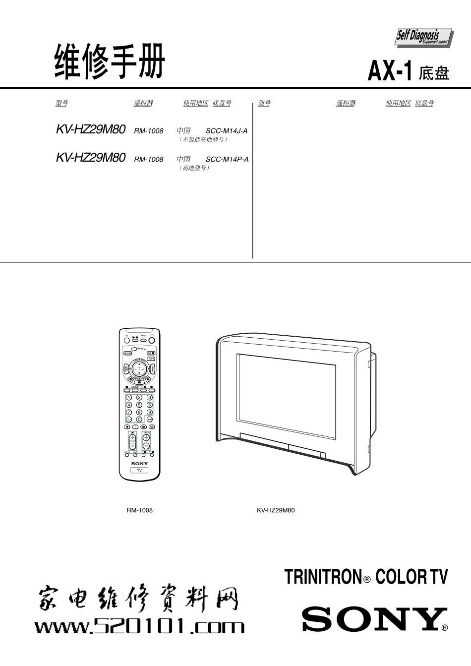 索尼KV-HZ29M80彩电维修手册_索尼KV-HZ29M80.pdf_第2页