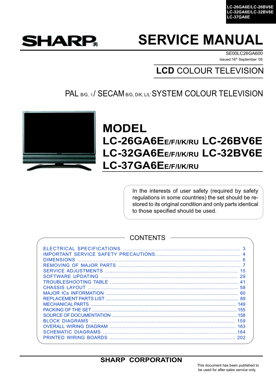 夏普LC-37GA6E液晶电视维修手册_LC-32BV6E.pdf_第1页