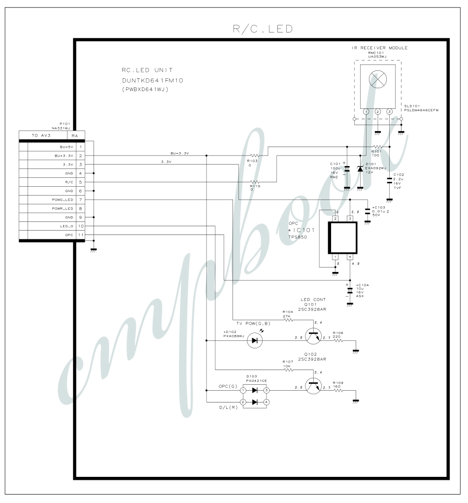 夏普LC-37D90U液晶电视电路图_（四十九）遥控接收与LED指示电路.pdf_第1页