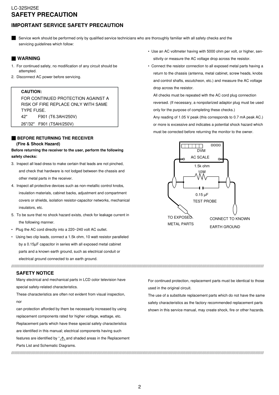 夏普LC-32SH25E液晶电视维修手册_LC-32SH25E.pdf_第2页