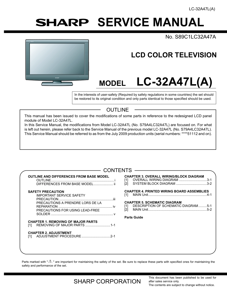 夏普LC-32A47L液晶电视维修培训手册.pdf_第1页