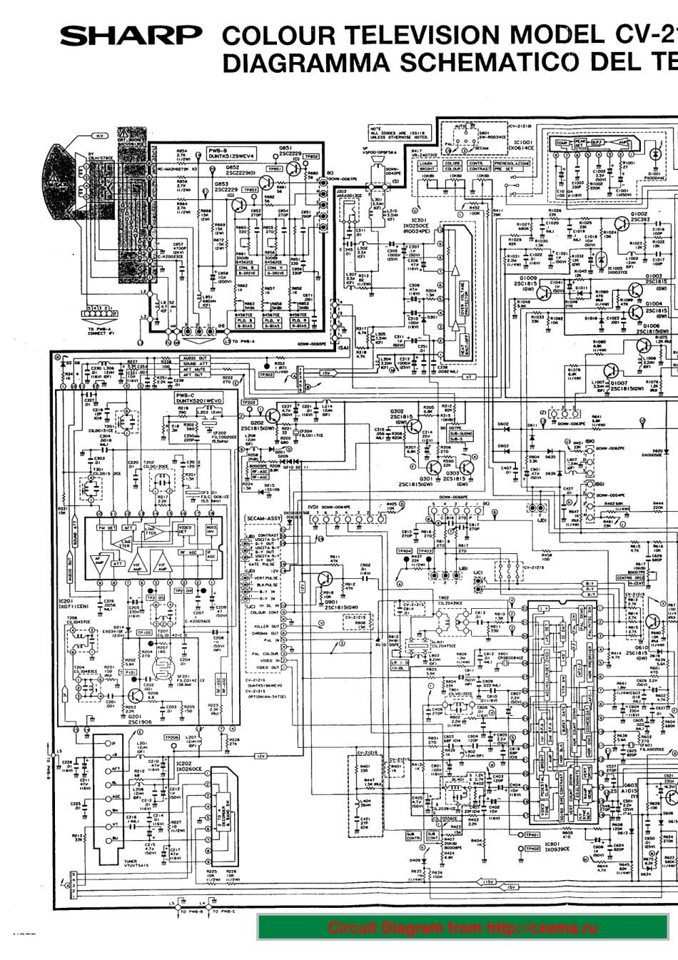 夏普CV2121S1 CV2121G1彩电图纸_夏普 CV2121S1 CV2121G1.pdf_第1页