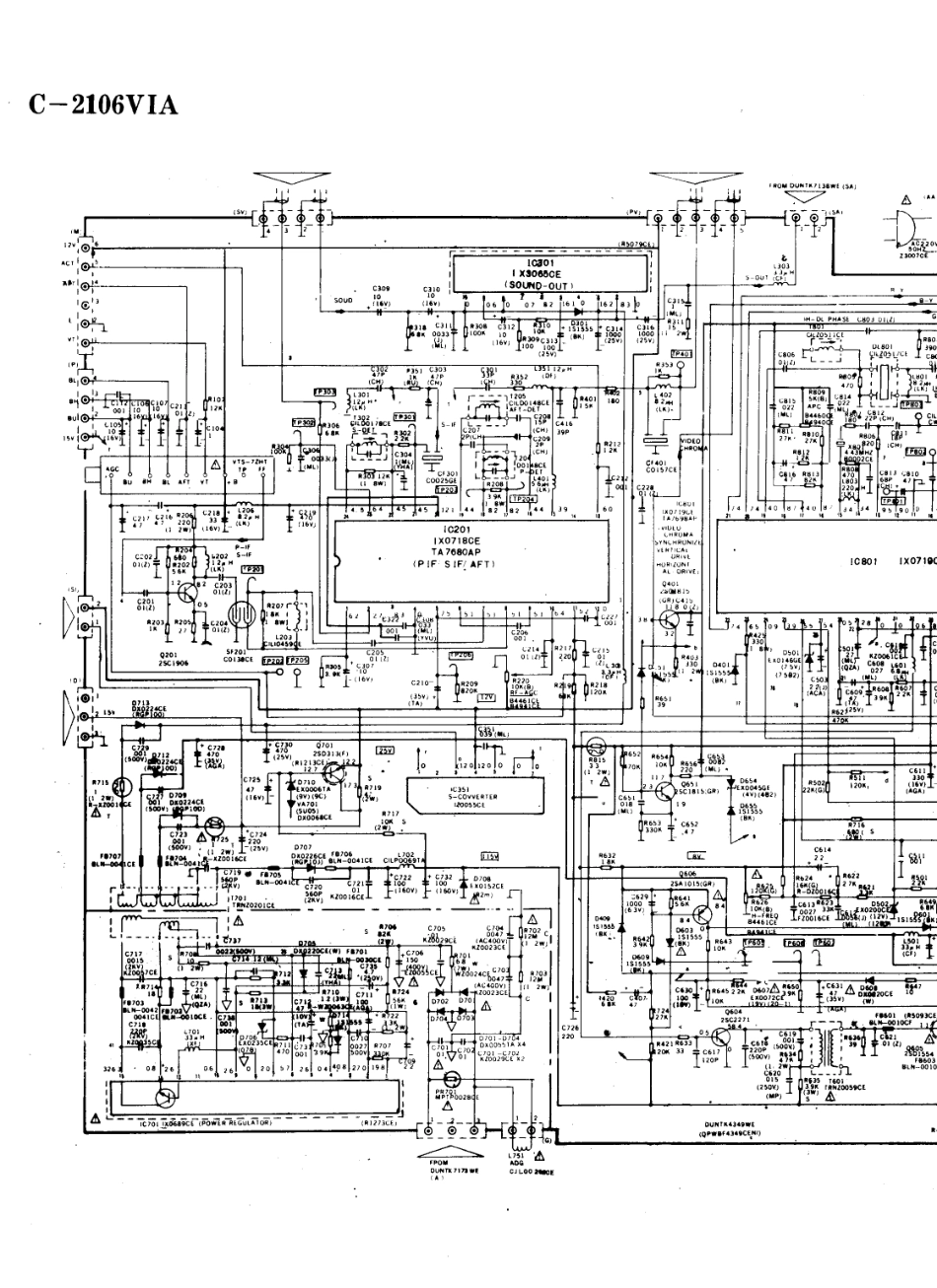 夏普C-2106VIA彩电电路原理图_夏普  C-2106VIA(01).pdf_第1页