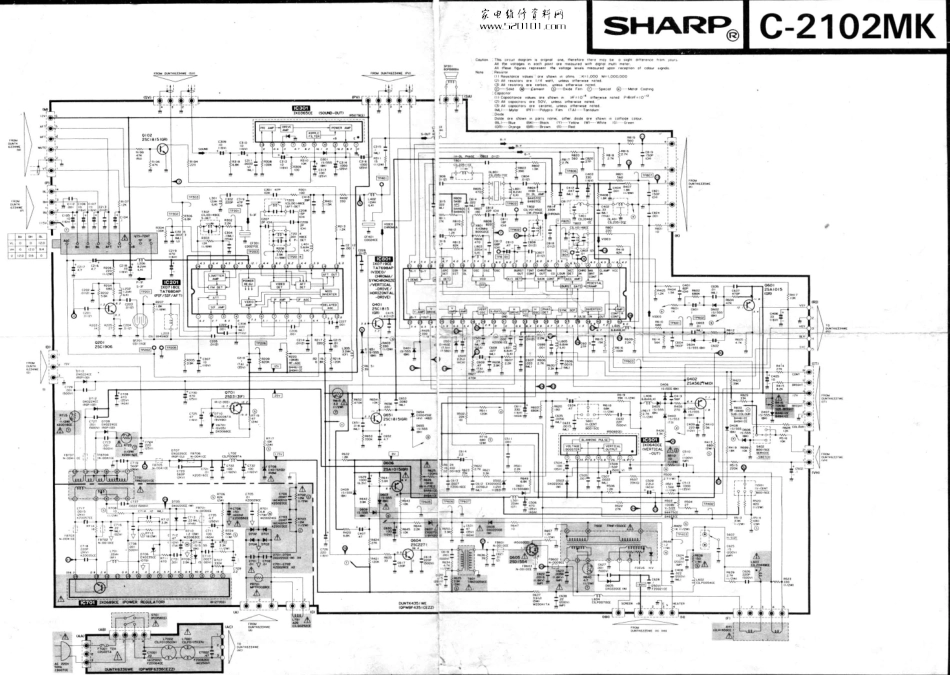 夏普C-2102MK彩电原理图_夏普SHARP_C-2102MK主板[1].pdf_第1页