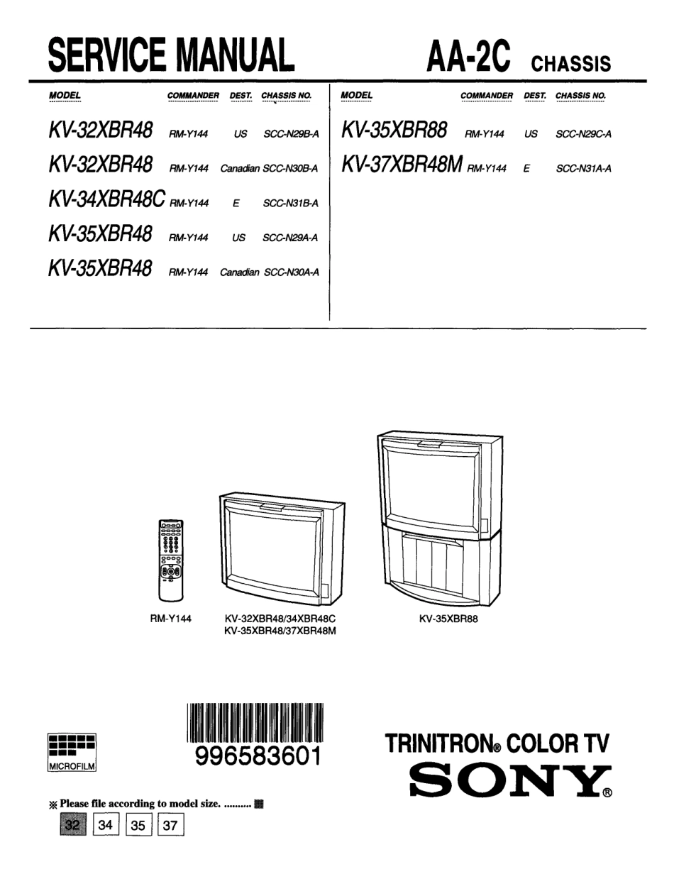 索尼KV-37XBR48M彩电维修手册和原理图.pdf_第1页