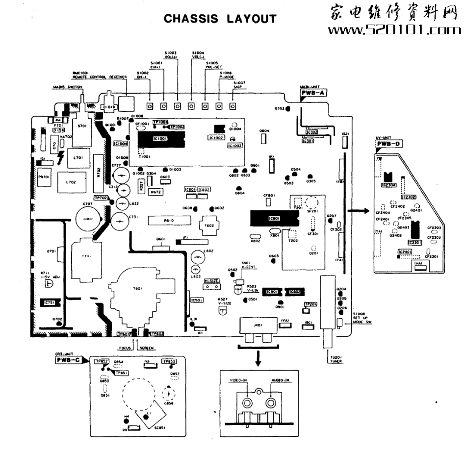 夏普21D-CK11彩电原理图_夏普SHARP 21D-CK11电视机图纸.pdf_第1页