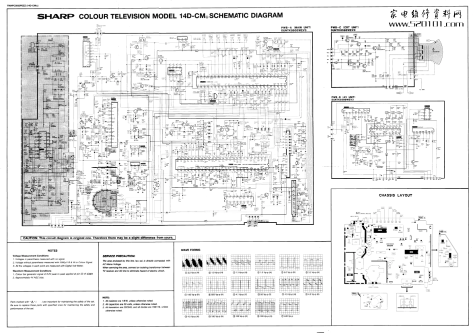 夏普14D-CM彩电原理图_夏普14D-CM.pdf_第1页