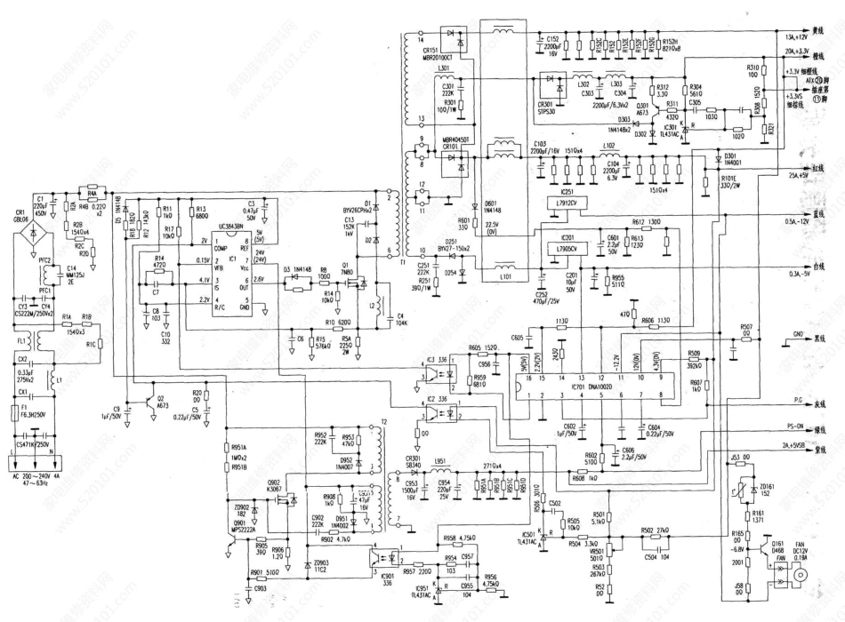 台达DPS-250GB-4B电源电路原理图.pdf_第1页