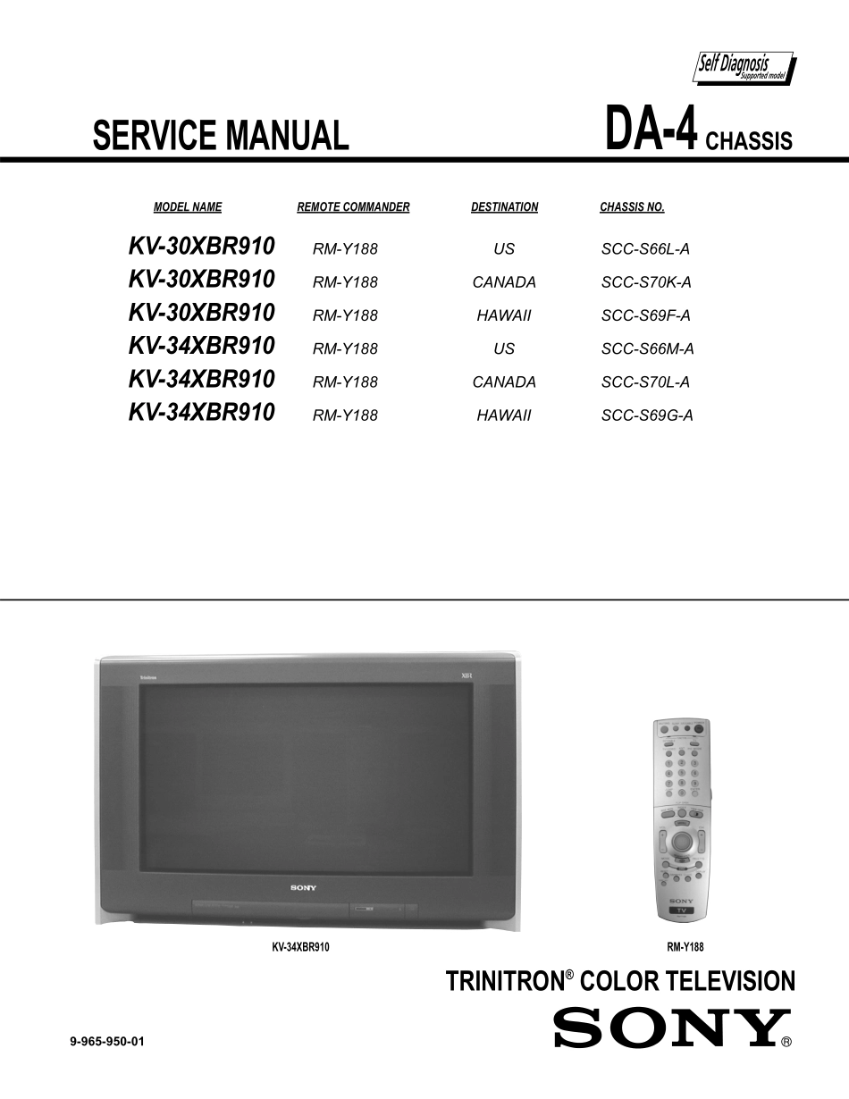 索尼KV-34XBR910彩电维修手册_索尼KV-34XBR910彩电图纸.pdf_第2页