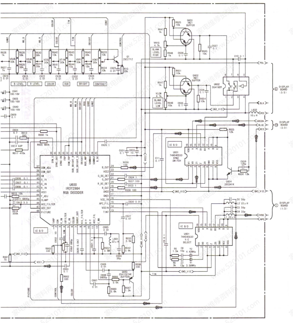 索尼XVM-H6汽车音响显示板电路原理图.pdf_第2页