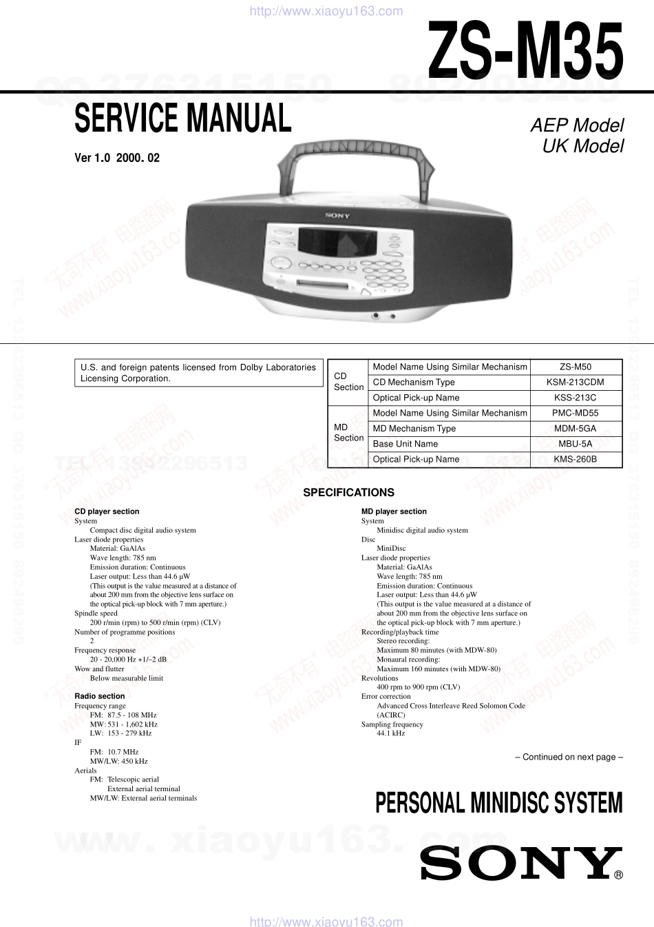 索尼SONY ZS-M35电路图.pdf_第1页