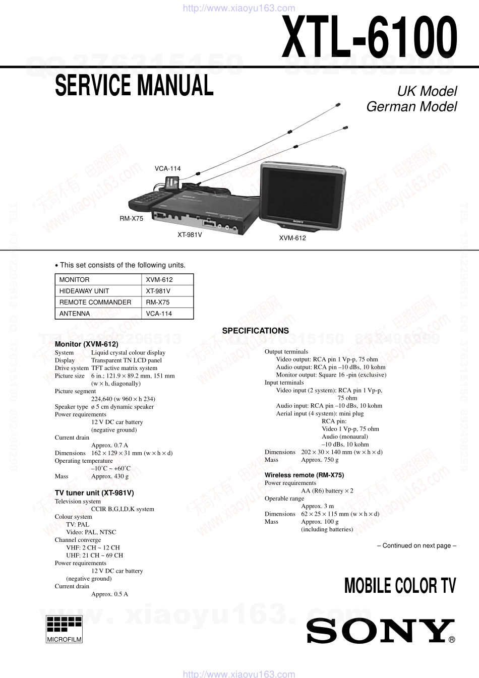 索尼SONY XTL-6100电路图.pdf_第1页