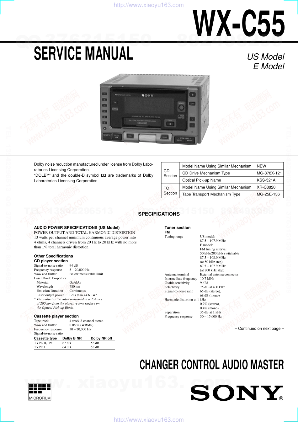 索尼SONY WX-C55电路图.pdf_第1页