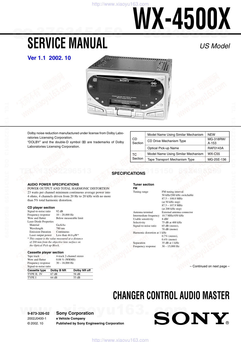 索尼SONY WX-4500X电路图.pdf_第1页