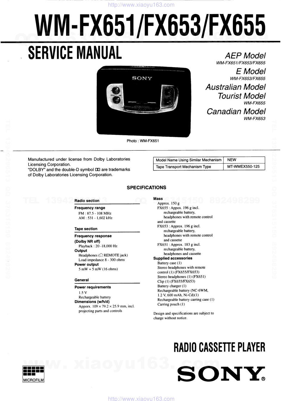 索尼SONY WM-FX653电路图.pdf_第1页