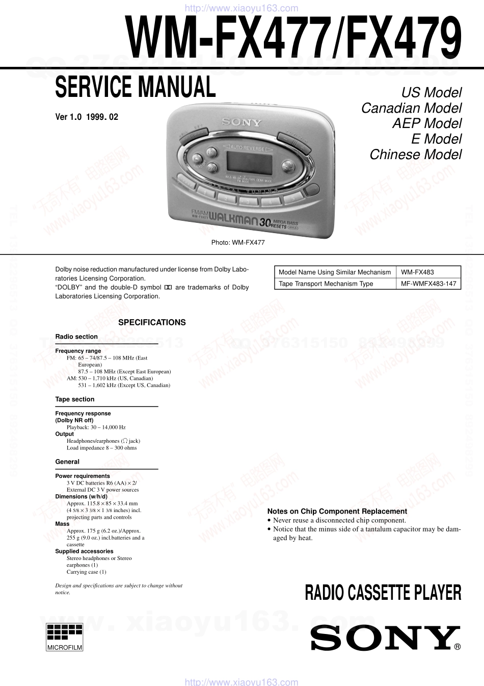 索尼SONY WM-FX477电路图.pdf_第1页