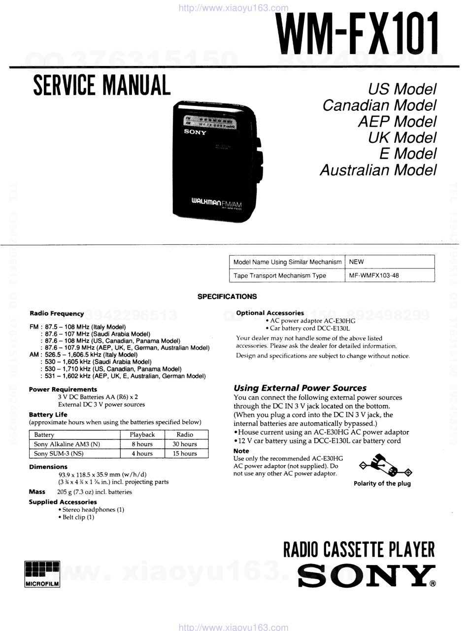 索尼SONY WM-FX101电路图.pdf_第1页