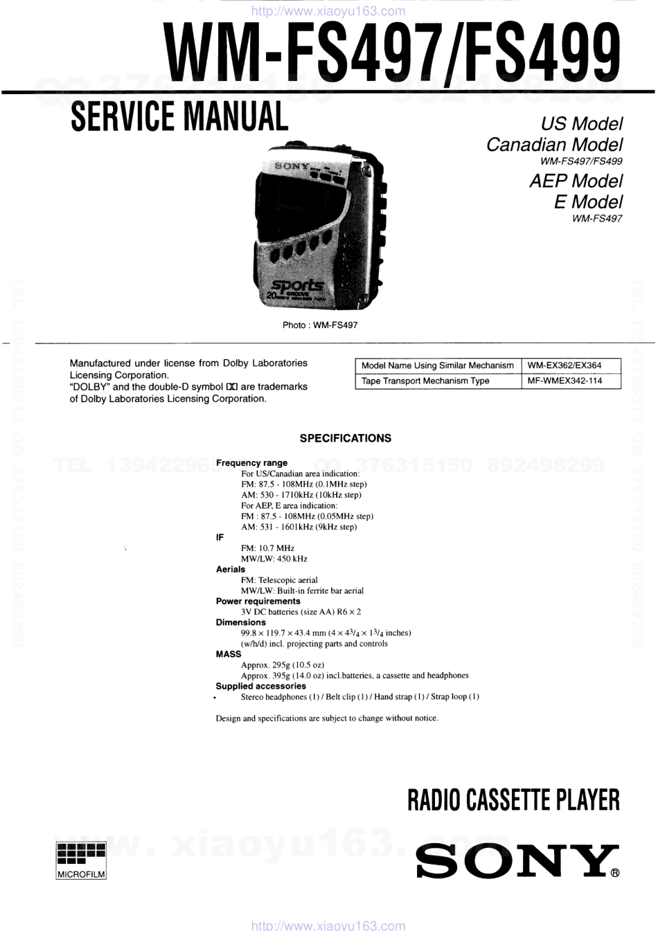 索尼SONY WM-FS497电路图.pdf_第1页