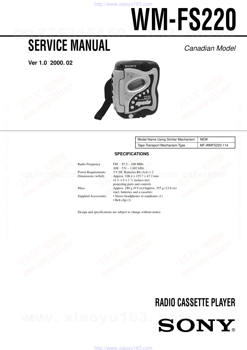 索尼SONY WM-FS220电路图.pdf_第1页