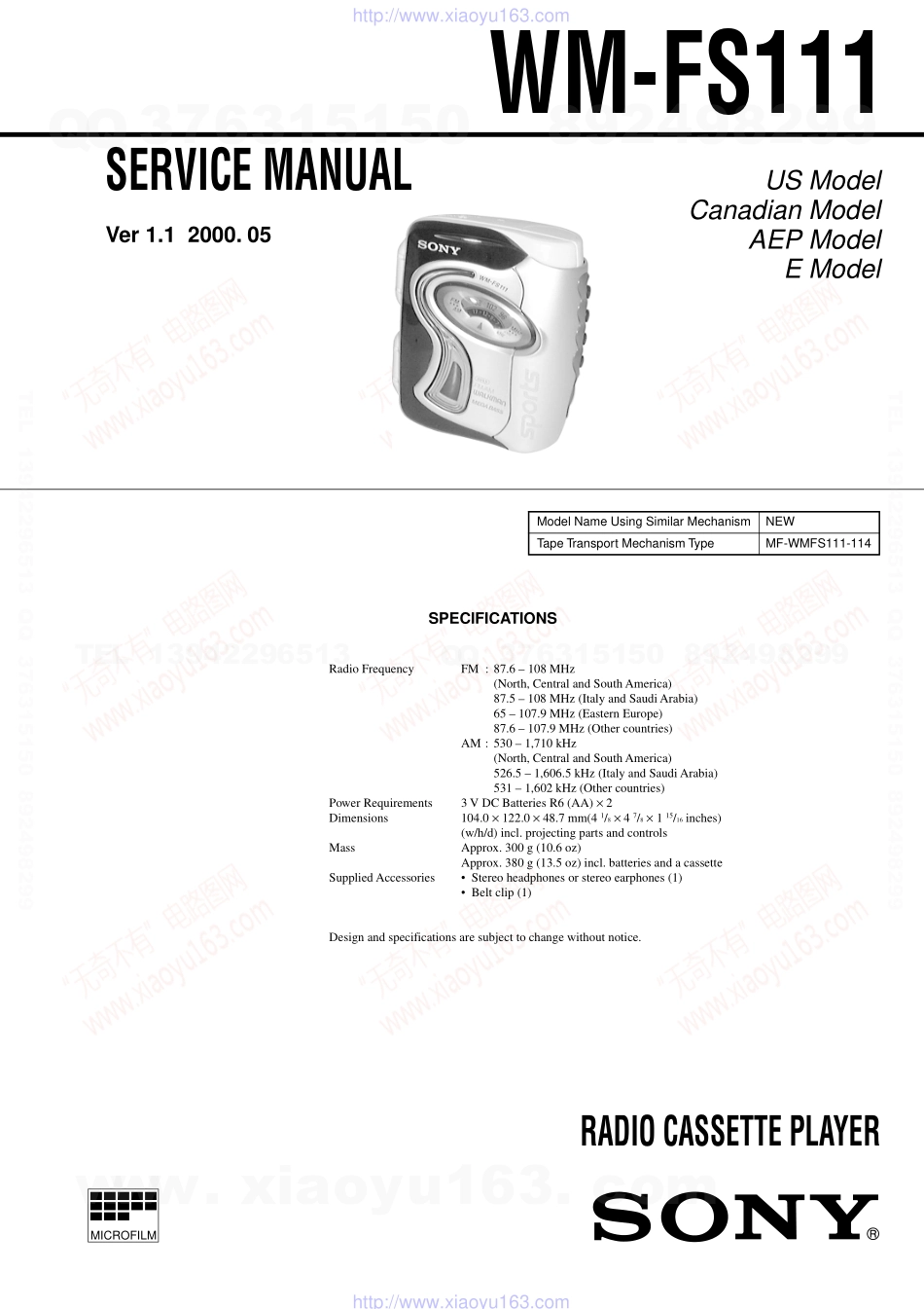 索尼SONY WM-FS111电路图.pdf_第1页