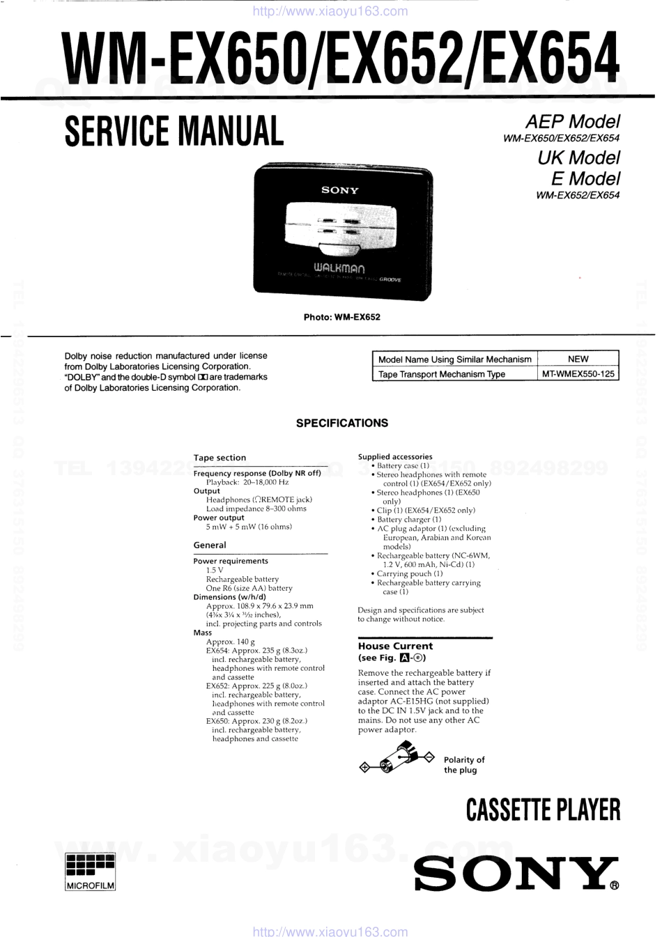 索尼SONY WM-EX654电路图.pdf_第1页