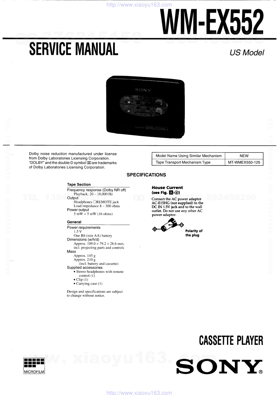 索尼SONY WM-EX550电路图.pdf_第1页