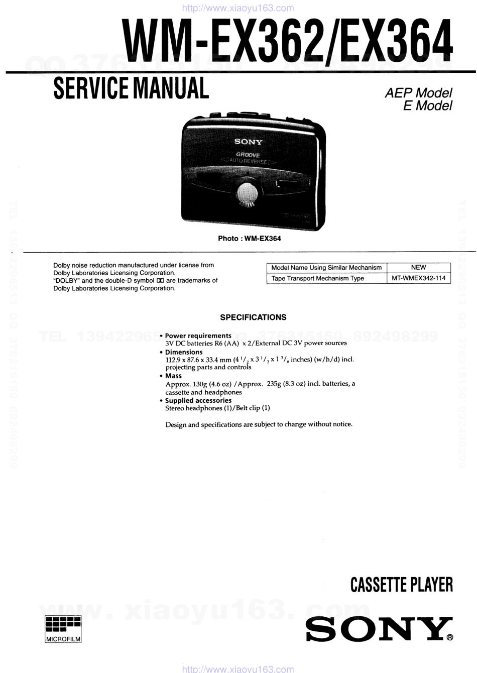 索尼SONY WM-EX364电路图.pdf_第1页