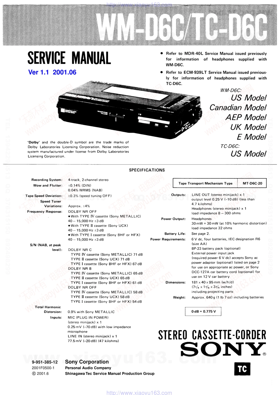 索尼SONY WM-D6C电路图.pdf_第1页