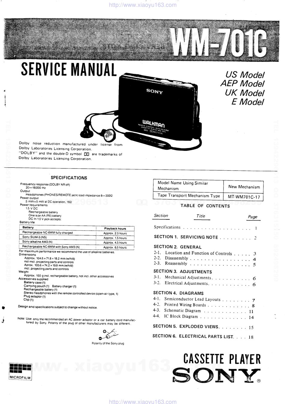 索尼SONY WM-701C电路图.pdf_第1页