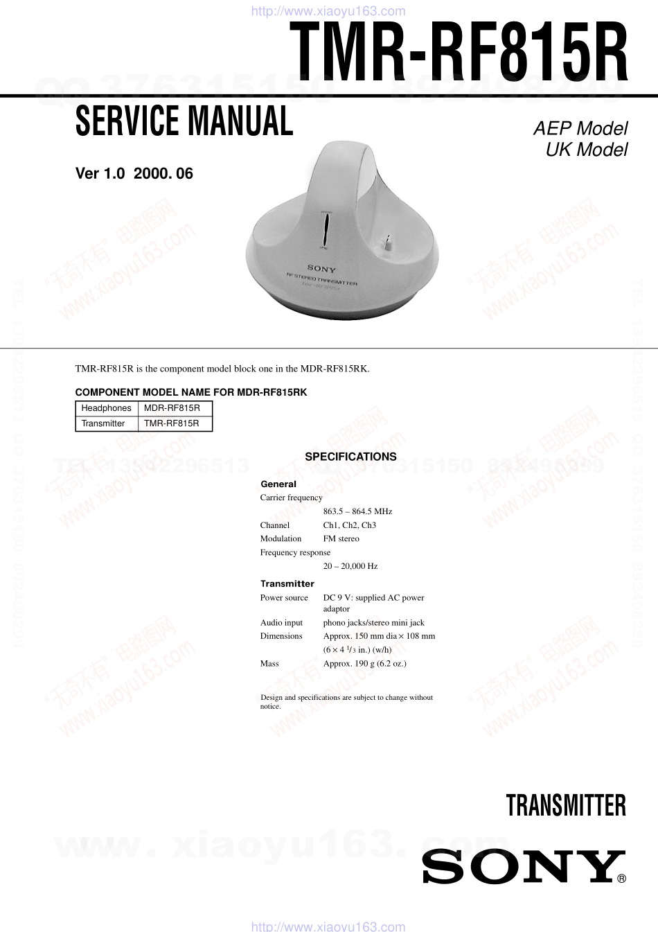 索尼SONY TMR-RF815R电路图.pdf_第1页