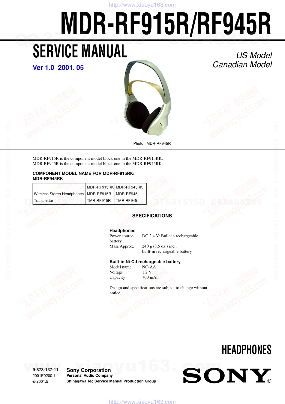 索尼SONY TMP-RF945R电路图.pdf_第1页