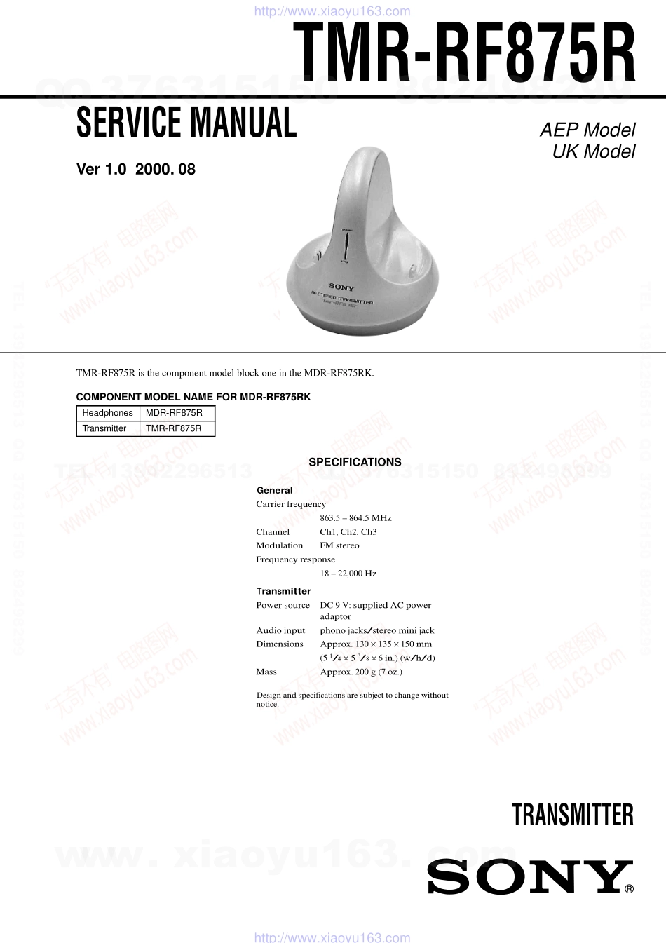 索尼SONY TMP-RF875R电路图.pdf_第1页