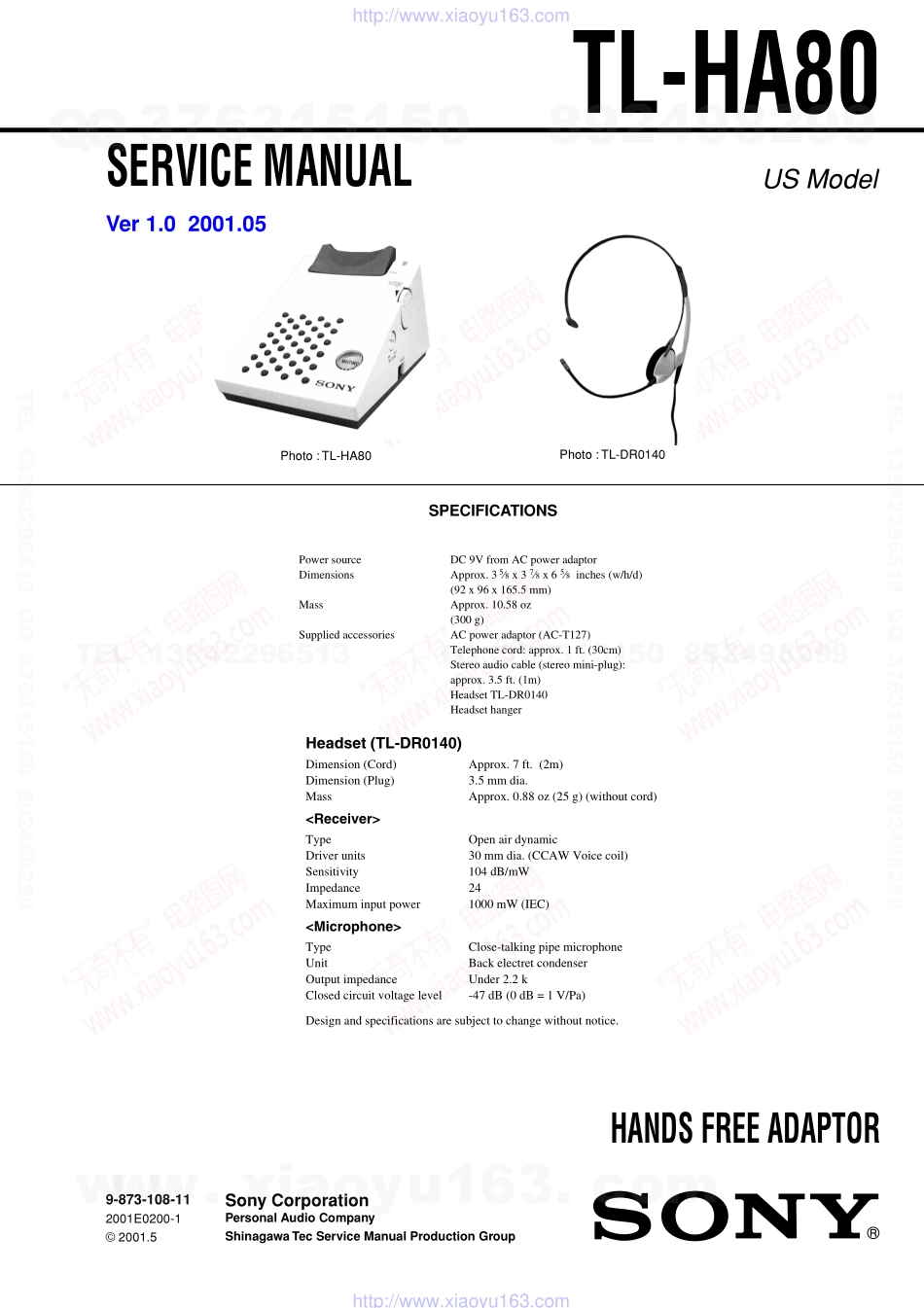 索尼SONY TL-HA80电路图.pdf_第1页