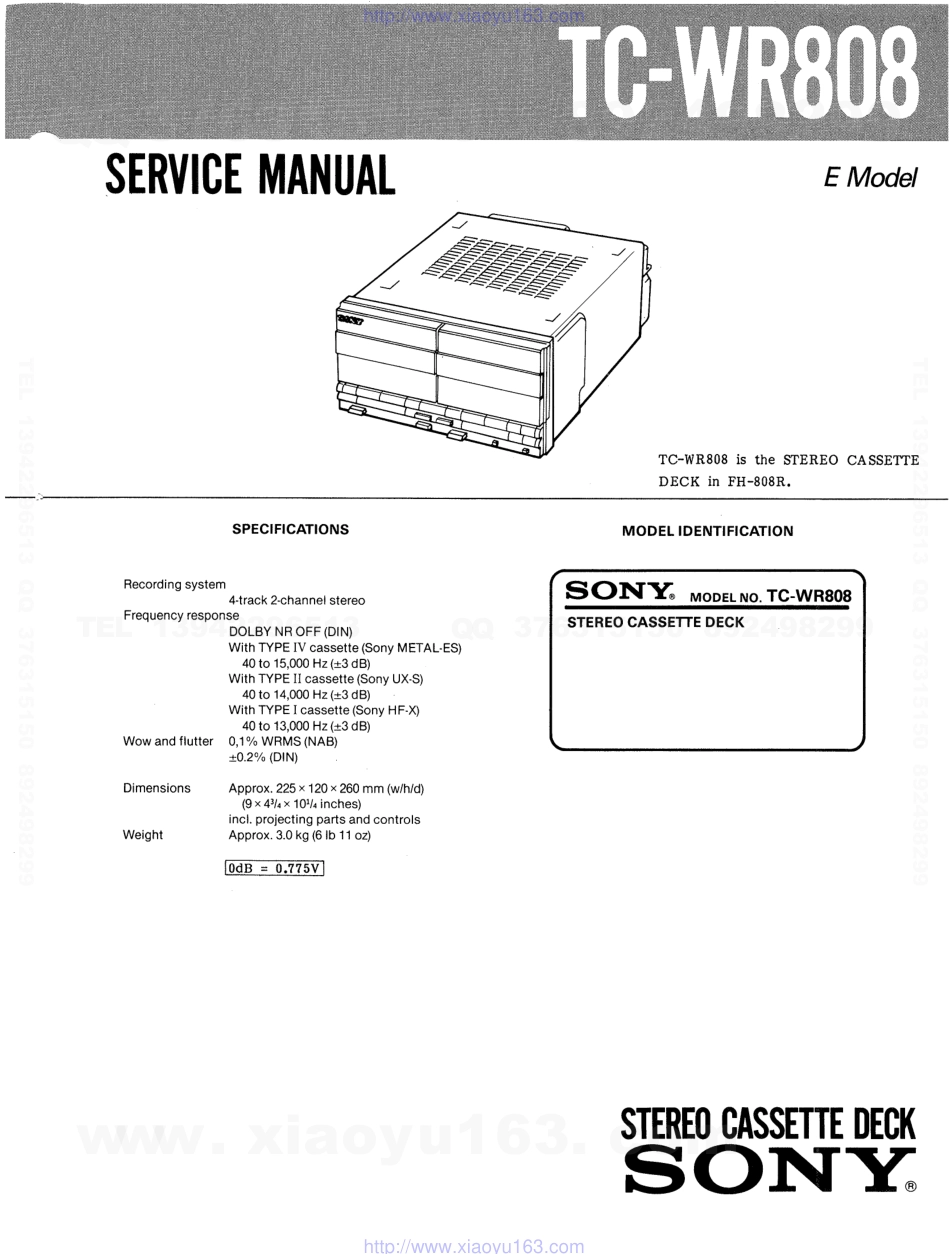 索尼SONY TC-WR808电路图.pdf_第1页