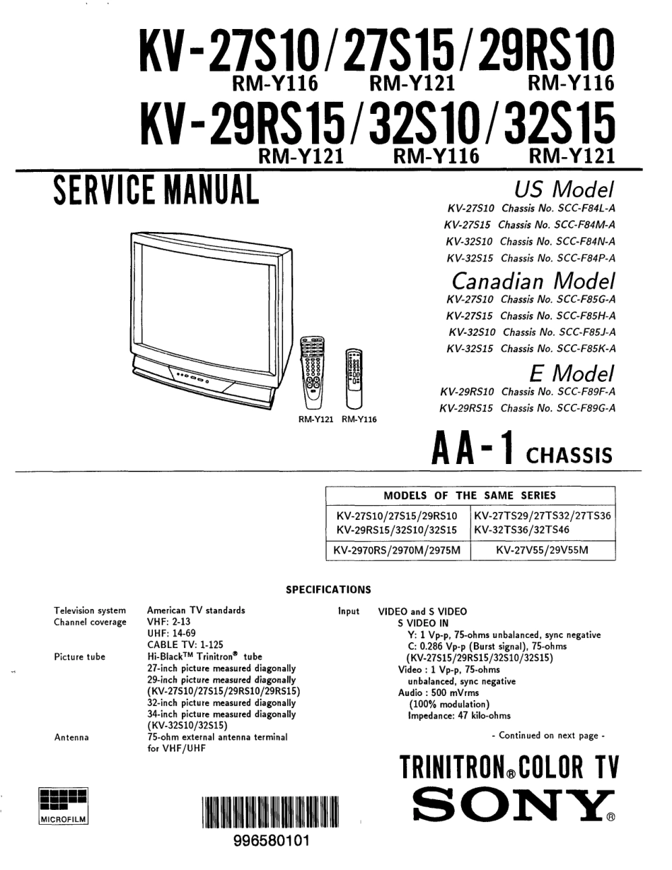 索尼KV-29RS15彩电维修手册.pdf_第1页