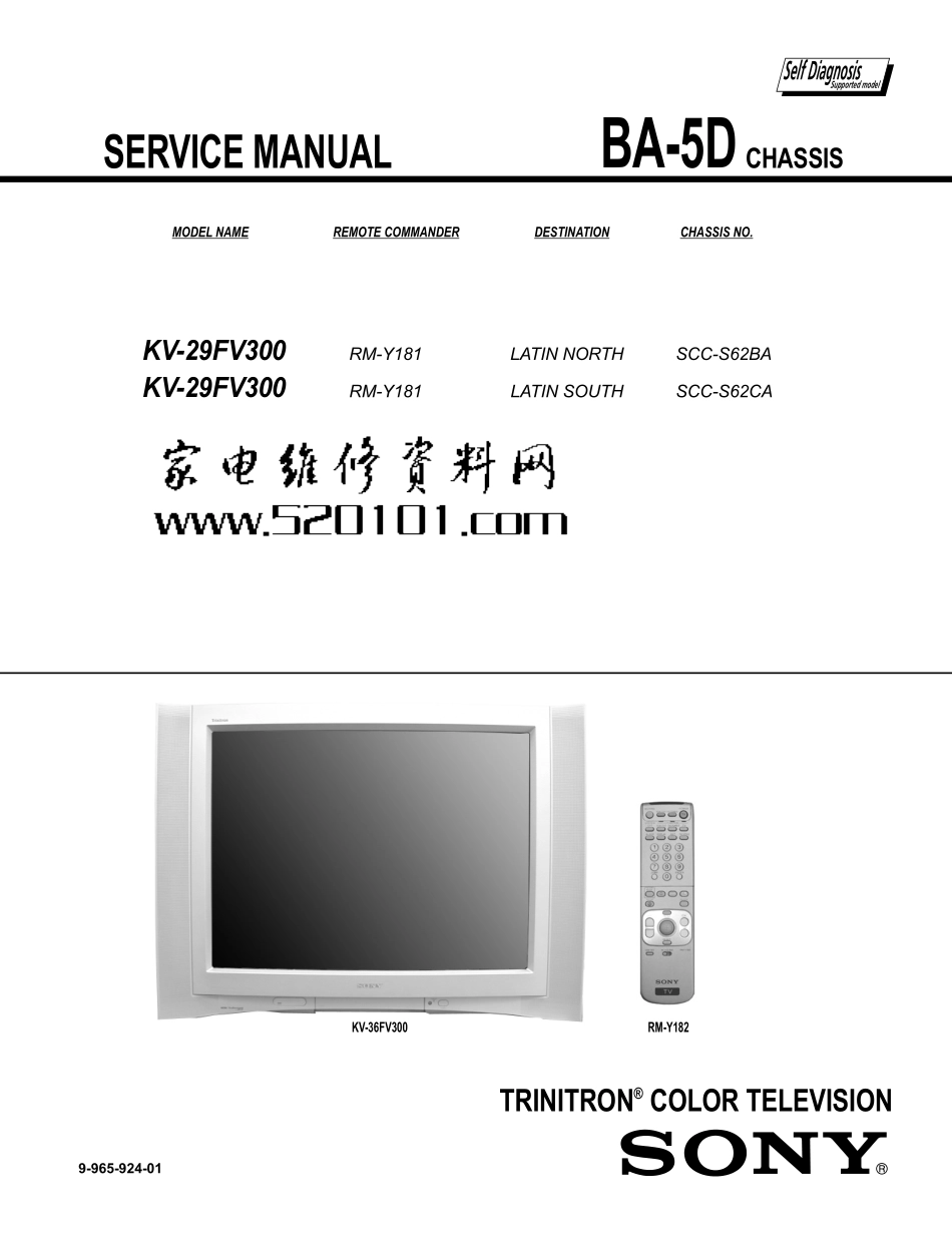 索尼KV-29FV300彩电维修手册_索尼KV-29FV300.pdf_第1页