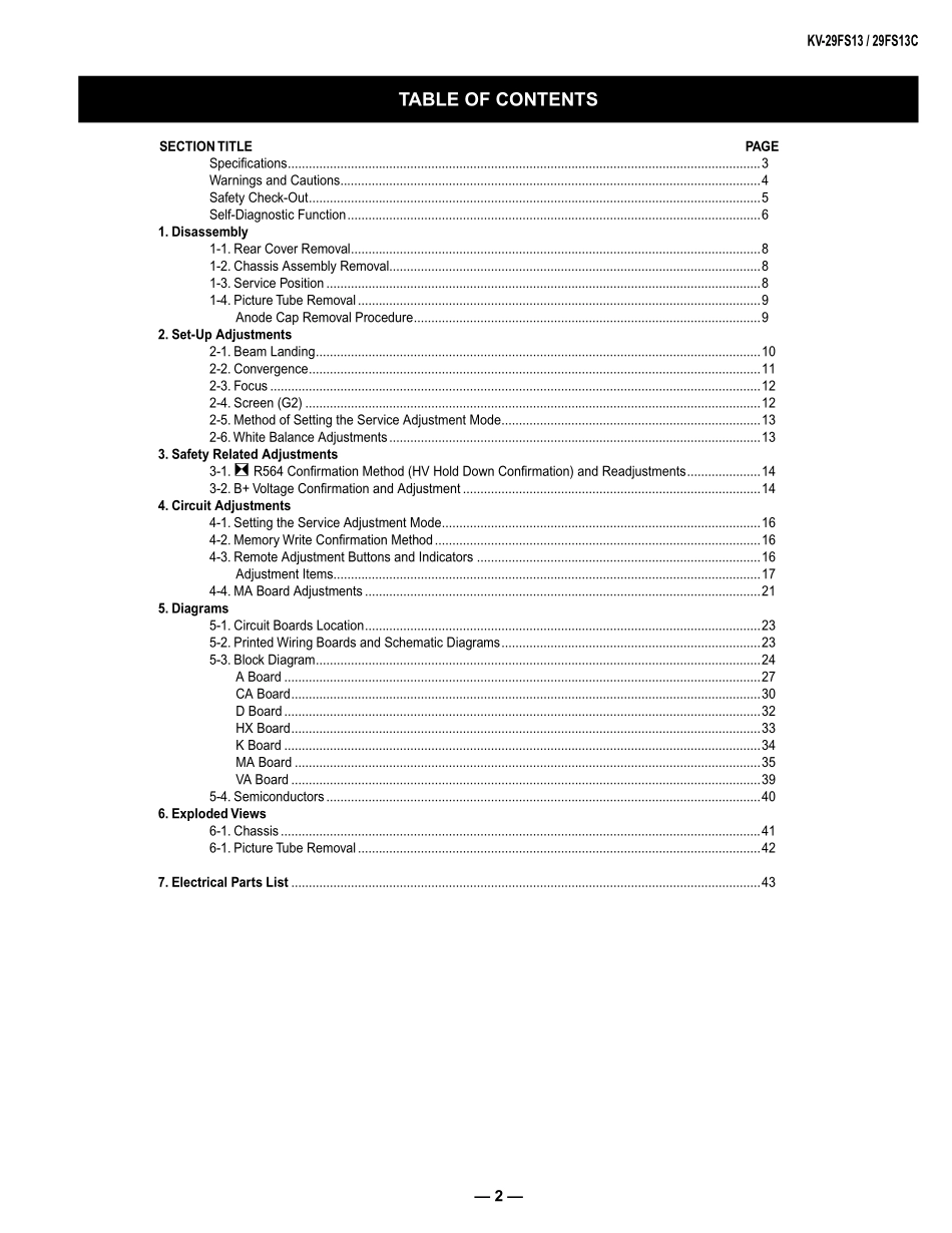索尼KV-29FS13C彩电维修手册和原理图.pdf_第2页
